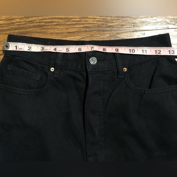 Pacsun Deep Black Distressed Ultra High Rise Slim Denim Jeans Size 26 - Picture 6 of 15